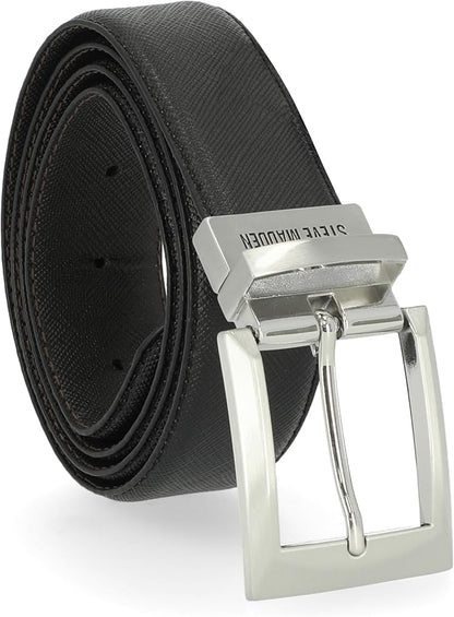 Steve Madden Men's Reversible Men's Dress Casual Every Day Leather Belt