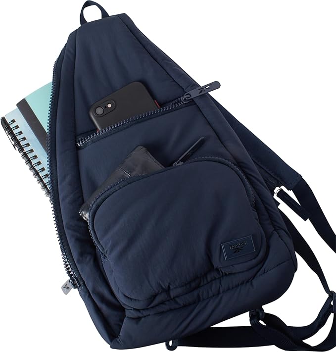 Reebok Unisex Crossbody Sling Bags – Compact Convertible Strap Cross Body Bag Travel Sling Bag - Gym & Travel Essential, Maeve Eastcoast Blue