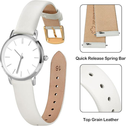 ANNEFIT Watch Bands for Men Women, Top Grain Leather Watch Strap with Quick Release, Band Width 12mm 13mm 14mm 16mm 18mm 20mm 22mm