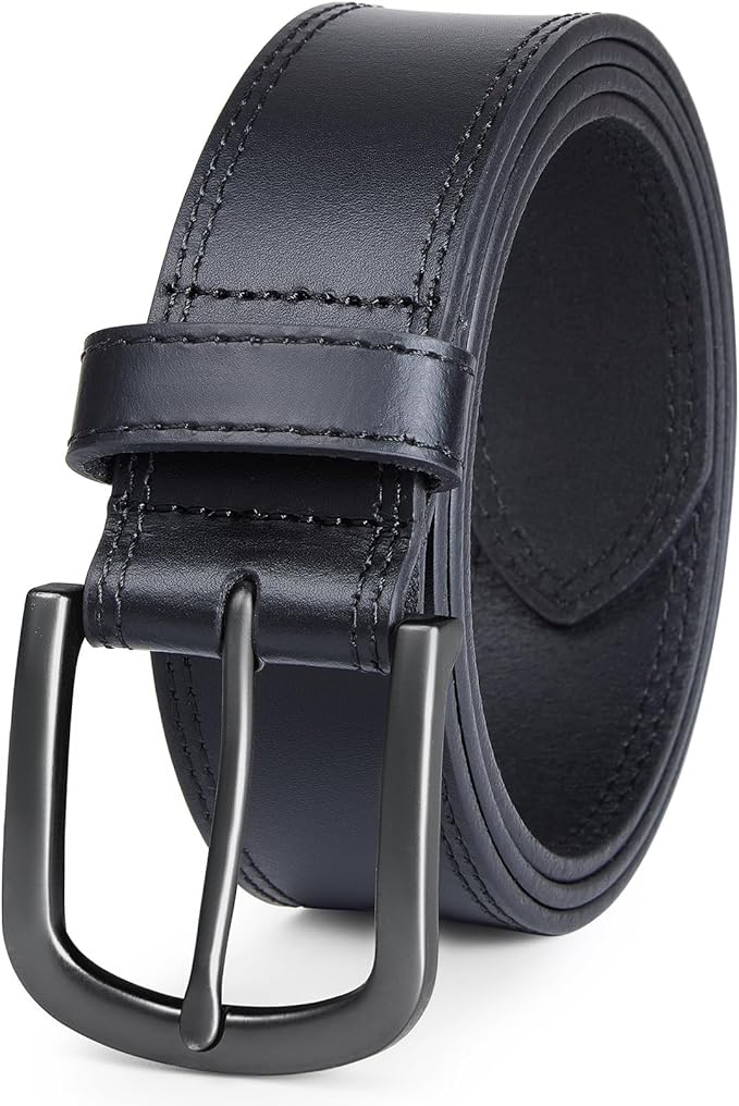 Men's Full Grain Leather Belt for Everyday Casual Jeans, 1.5" Handmade Men Leather Belts with Gift Box