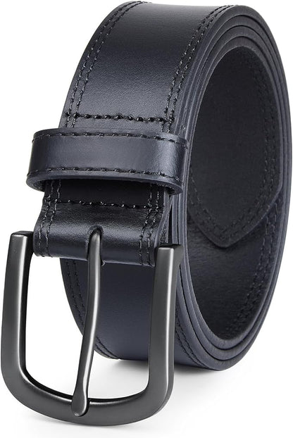 Men's Full Grain Leather Belt for Everyday Casual Jeans, 1.5" Handmade Men Leather Belts with Gift Box