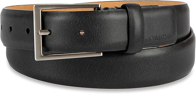 Calvin Klein Men's Leather Dress Belt - Sleek Modern Style for Business & Everyday Wear