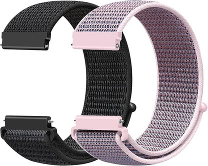 22mm Nylon Quick Release Watch Band Compatible with Samsung Galaxy Watch 3 45mm/Gear S3 Frontier/Garmin Venu 4 45mm/3 45mm/2/Vivoactive 4/Forerunner 570(47mm)/255/265/Amazfit Helio/Bip 6/5/Balance 2