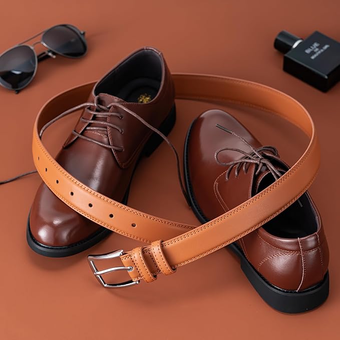 Aegero Mens Belt, Leather Dress Jeans Belt, Fashion & Classic Designs Ideal Match for Work Business and Casual