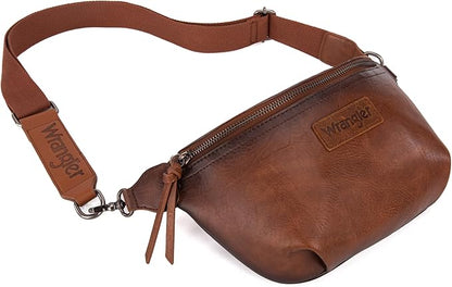 Wrangler Large Fanny Packs for Women Waist Bag Travel Belt Bags Crossbody Sling Purse WG82-A194BR