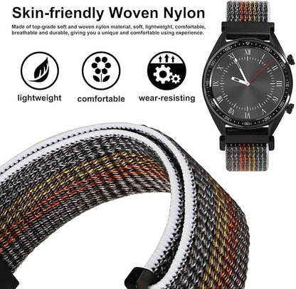 WOCCI 22mm Adjustable Nylon Watch Band, Quick Release Sport Loop Strap (Midnight)