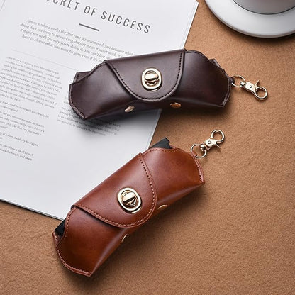 Vintage Leather Sunglasses Case, Portable Protective Case for Glasses Unisex Glasses Pouch Spectacles Organizer