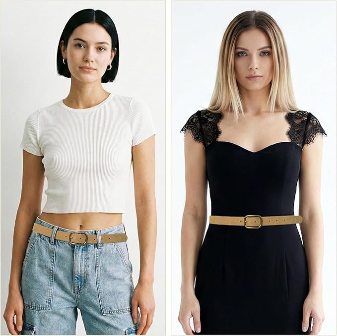 MJNUONE Leopard Print Belt for Women Leather Waist Belts Classic Needle Buckle Animal Printed forJeans dress Party Outfits