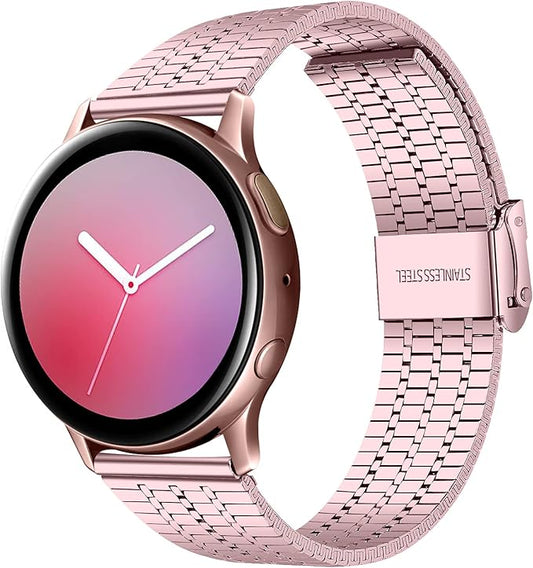 Moran Stainless Steel Watch Band 20mm Quick Release Replacement Metal Strap 20mm 22mm Compatible for Samsung Galaxy Watch 5 40mm 44mm/ 5 Pro 45mm，Garmin Watch,Huawei,Fossil,Seiko,Citizen,Ticwatch