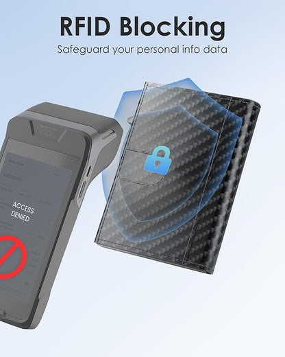 QLD RFID Wallet for Men - Smart Pop up Card Holder - Trifold, Slim, Minimalist Wallet for Front Pocket, 9-11 Cards Capacity | ID Window | Cash Slot | Magnetic Closure