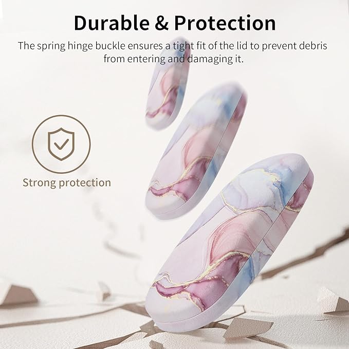 Glasses Case Hard Shell, Leather Protective Case for Sunglasses with Cleaning Cloth, Cute Eyeglass Cases for Women
