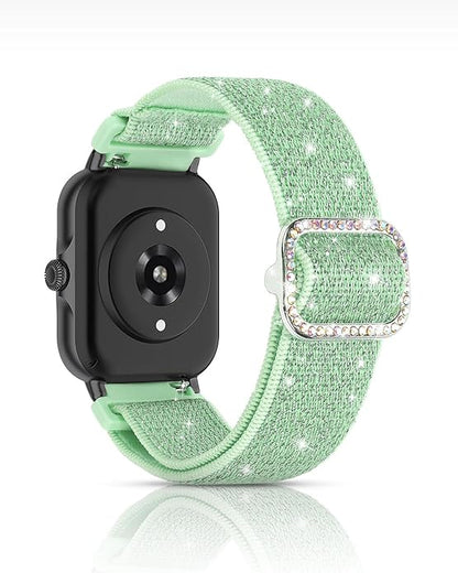 Sparkly Elastic Nylon Bands Compatible with Woneligo/Fitpolo Smart Watch IDW13, 22mm Stretchy Straps for TOOBUR IDW19/ENOMIR IDW19/MILOUZ IDW19/Gydom IDW19/Faweio IDW19/Hoowel IDW19/Amzhero IDW19/Tensky IDW19/WNH IDW19 Smart Watch Glitter Bands for Women