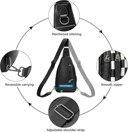 CLUCI Crossbody Bags for Women Men,Leather Sling Bag Cross Body Backpack for Woman Gifts for Women Birthday Unique