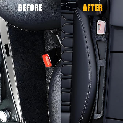 Car Seat Gap Filler, 2PCS Crevice Blocker Stopper Between Vehicle Seat Console, No Drop Automotive Fill Crevice Guard Interior Accessories, Universal for SUV Truck Sedan (Black)