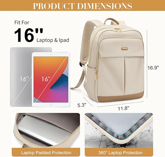 VNINE Laptop Backpack for Women 16 Inch Work Bag with Laptop Compartment Large Travel College Backpack | Travel, College Backpack