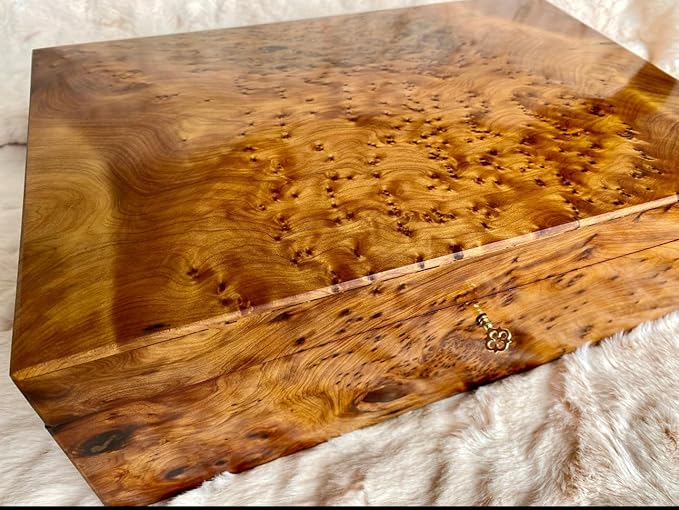 Hand Carved Wooden Multipurpose Keepsake Jewelry Decorative Art Box Storage Organizer (Large wood Box,Antique) (X-Large With Lock)