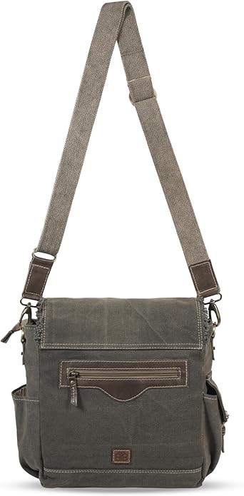 Roven - Vintage Canvas Leather Messenger Bag for Men & Women