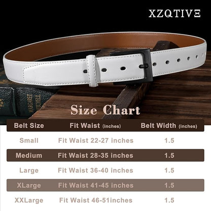 XZQTIVE TSA Belt For Men Metal Free Dress Belts Hypoallergenic Leather Belt With Black Buckle Nickle Free