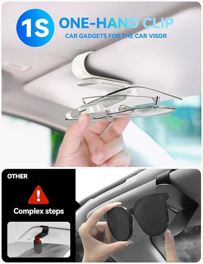JOYROOM Sunglass Holder for Car Magnetic Visor Sunglasses Holder Clip (White)