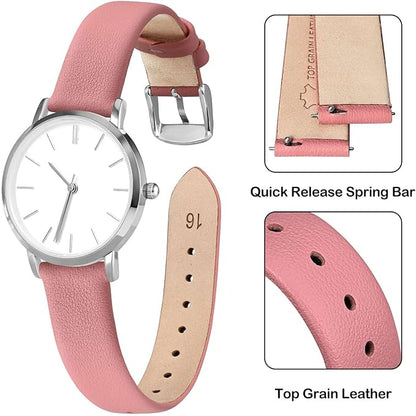 ANNEFIT Watch Bands for Men Women, Top Grain Leather Watch Strap with Quick Release, Band Width 12mm 13mm 14mm 16mm 18mm 20mm 22mm