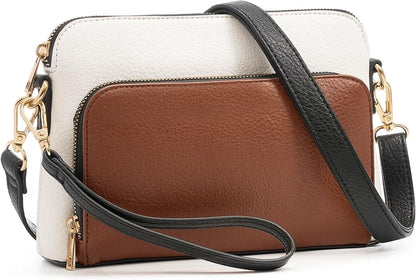Marvolia Crossbody Bag for Women - PU Leather Shoulder Bag Trendy Small Crossbody Purse Bag for Travel Work Party