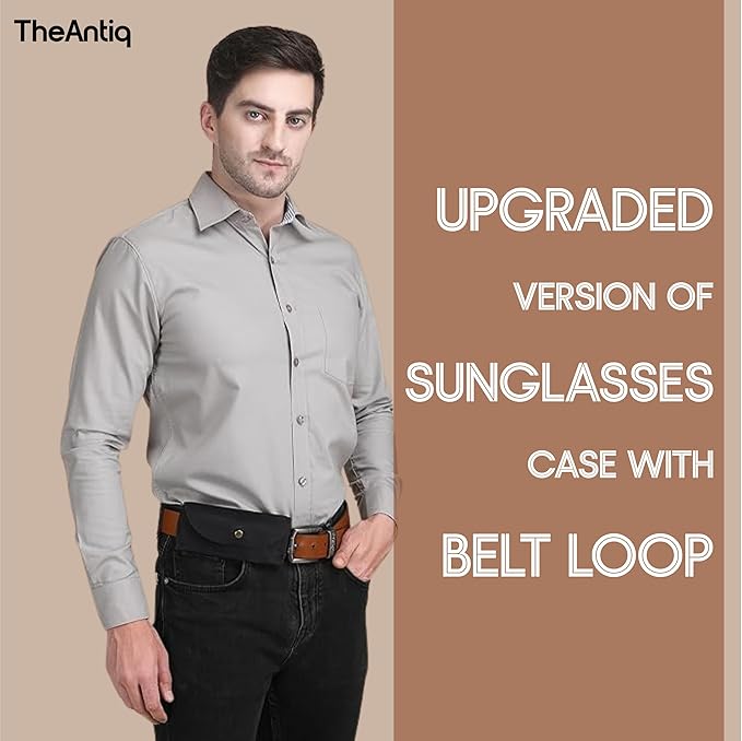 Leather Sunglasses Case Genuine Eyeglass Holder Reading Glasses Protector Vintage Eyewear Storage for Men and Women