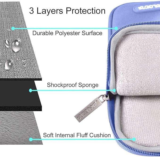 MOSISO Laptop Case 16 inch, 15-15.6 inch Laptop Sleeve Compatible with MacBook Pro 16 M5 M4 M3 M2 M1, HP Acer Dell Lenovo ASUS, Polyester Vertical Computer Sleeve Bag with Pocket, Slate Blue