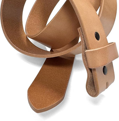 100% One-Piece Full Grain Leather Belt Straps with No Slot Hole/Slot Hole/Heavy-Duty, Multi Options 1-1/2" (38mm) Wide