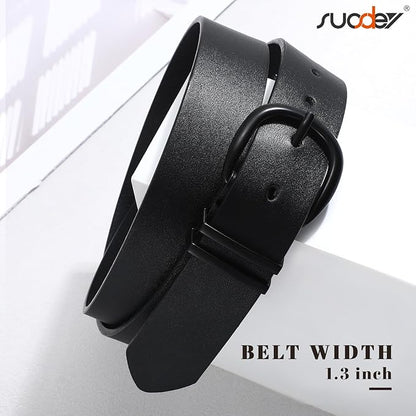 SUOSDEY Womens Casual Leather Belt for Jeans Dress Pants,Fashion Ladies Waist Belt