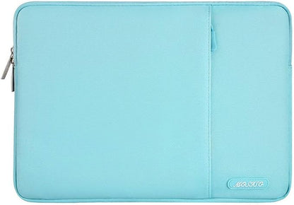 MOSISO Laptop Case 13.3 inch, 13-13.3 inch Laptop Sleeve Compatible with MacBook Air/Pro 13/Pro 14 M5 M4 M3 M2 M1, HP Dell ASUS Lenovo,Polyester Vertical Computer Sleeve Bag with Pocket, Turquoise