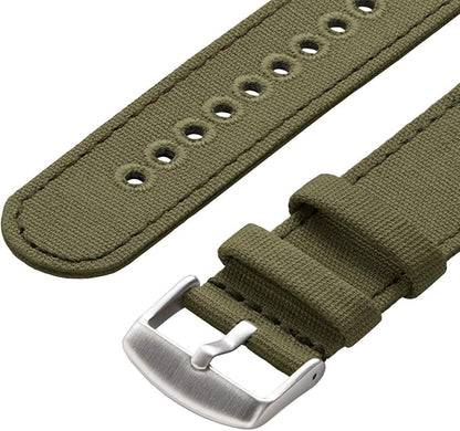 Archer Watch Straps - Canvas Quick Release Watch Bands (Faded Olive, 18mm)
