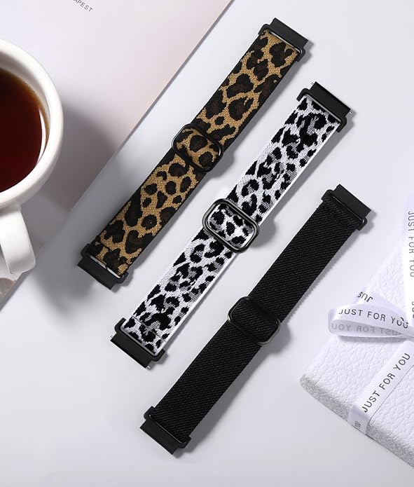 Lerobo Elastic Bands Compatible with Samsung Galaxy Watch 8 7 6 5 4 40mm 44mm/Galaxy Watch 8 Classic 6 4 Classic 43mm 47mm 42mm 46mm/5 Pro Band 45mm/Active 2,3 Pack 20mm Adjustable Nylon Sport Band