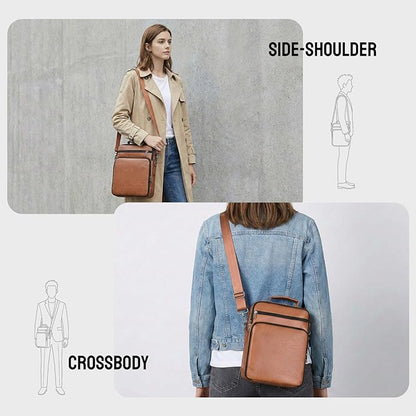 Crossbody Bags for Women and Men, Medium Leather Ladies Shoulder Cross body Bag Sling Travel Purses Handbags