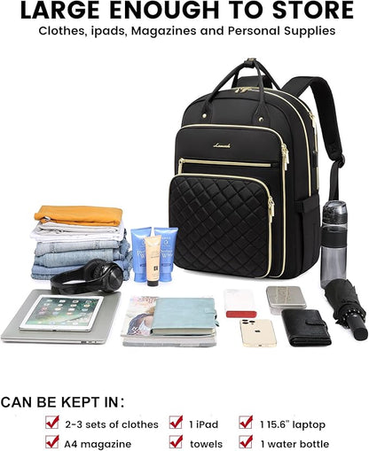 LOVEVOOK 17" Laptop Backpack for Women with Laptop Compartment, Water Resistant Travel Work Backpacks Purse Stylish College Business Teacher Nurse Computer Bag