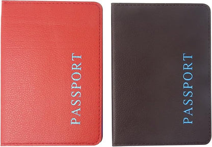 Honbay 2PCS Artificial Leather Passport Holder Cover Passport Case for Men and Women