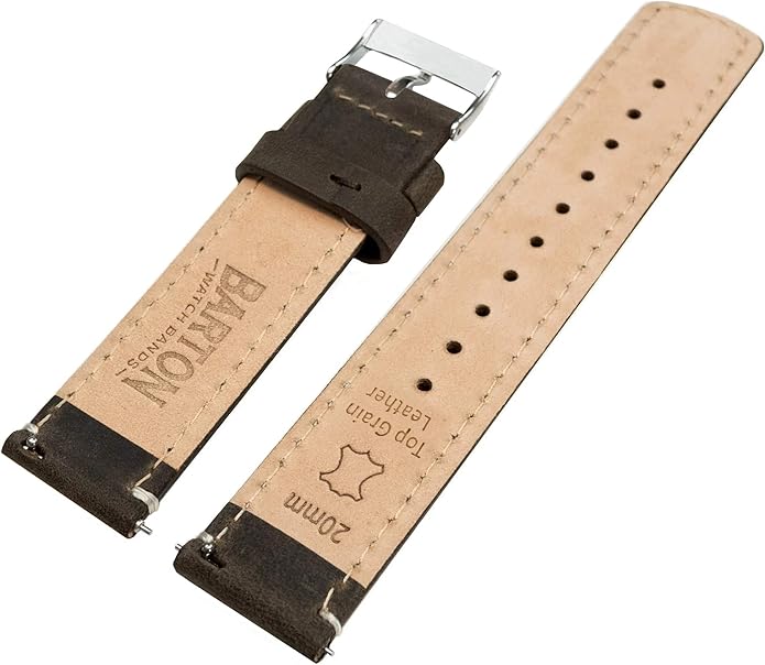 BARTON WATCH BANDS - Top Grain Leather Watch Bands Compatible with Apple Watch Models - 1, 2, 3, 4, 5, 6, 7, 8, 9, 10, SE, Ultra & Ultra 2