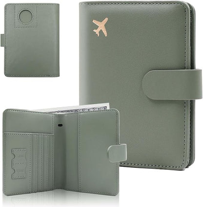 Melsbrinna Premium Leather Passport Holder Covers Case, Waterproof Rfid Blocking Travel Wallet Passport Holder with Pen Holder, Cute Passport Book for Women/Men