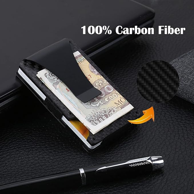 WAFJAMF Small Men's Slim Money Clip Stainless Steel Credit Business Card Holder Pocket Cash Wallet