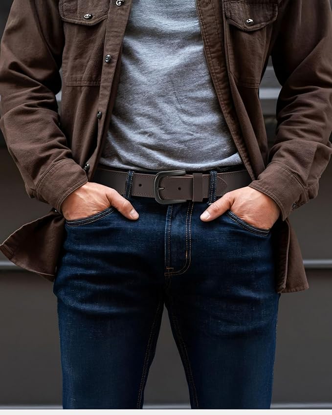 CHAOREN Full Grain Leather Belt for Men, Work Belts for Men Heavy Duty, Daily Wear for Jeans Pants