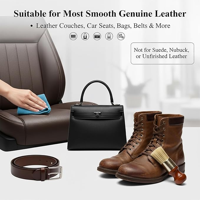 Leather Restore Cream – Leather & Furniture Restoration Salve, Leather Scratch Polish Remover, Long-Lasting Protector, Easy & Fast to Use, Conditioner & Cleaner for Couch, Car Seat, Boots