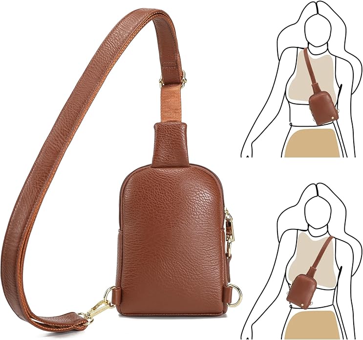 INICAT Small Sling Bag for Women Everyday & Travel Crossbody Bags Lightweight Cross Body Purses Vegan Leather