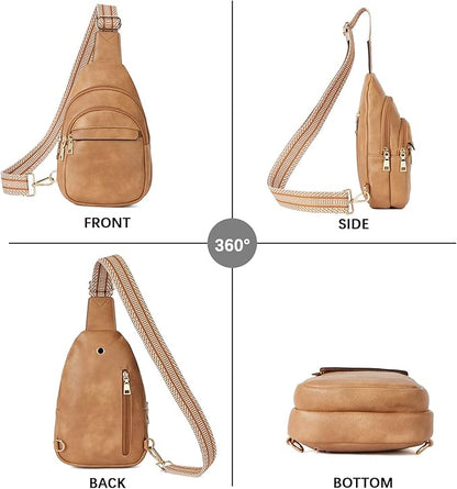 BOSTANTEN Small Sling Bag for Women Leather Crossbody Bags Fanny Pack Chest Bag for Travel