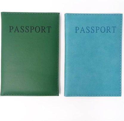 Honbay 2PCS Artificial Leather Passport Holder Cover Passport Case for Men and Women
