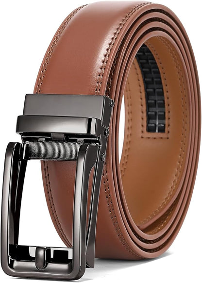 SENDEFN Men's Leather Dress Casual Belt 1 3/8" Automatic Adjustable Click Buckle Belts with Gift Box