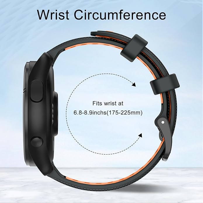 ISABAKE 22mm Watch Band for Gamrin Forerunner 265/Forerunner 255/Vivoactive 4 45mm/Venu 2/Venu 3, Silicone Quick Release Replacement Wristband