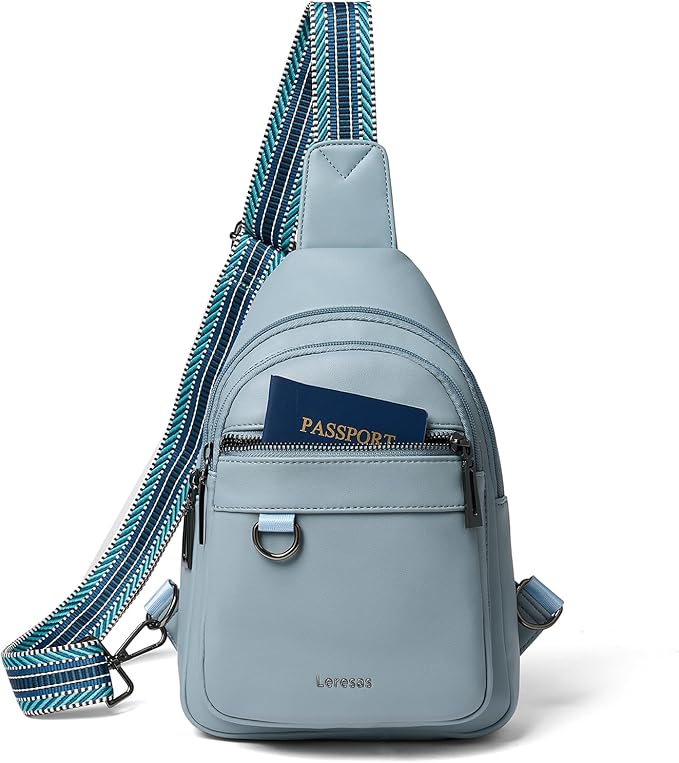 Leresas 7L Sling Bag for Women Men Vegan Leather Crossbody Bags Fanny Pack Purse Backpack Over Shoulder Bag Travel Anti Theft