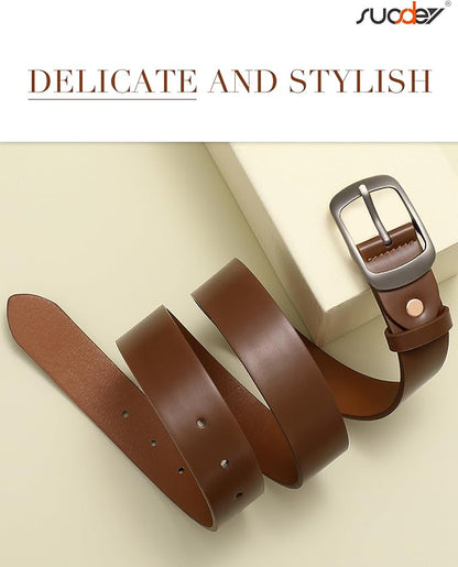 SUOSDEY Women Belts For Jeans Dresses Pants Ladies Leather Waist Belt with Elegant Buckle, Width 1.3"