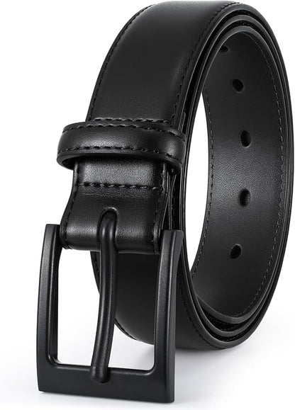 XZQTIVE TSA Belt For Men Metal Free Dress Belts Hypoallergenic Leather Belt With Black Buckle Nickle Free