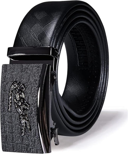 Dubulle Men's Ratchet Belt Gold/Black/Red/Green/Blue/White Automatic Buckle Business Casual Belt Gift - Adjustable Fit