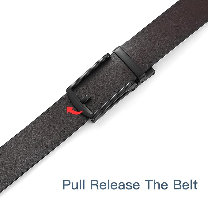 SENDEFN Men's Leather Dress Casual Belt 1 3/8" Automatic Adjustable Click Buckle Belts with Gift Box